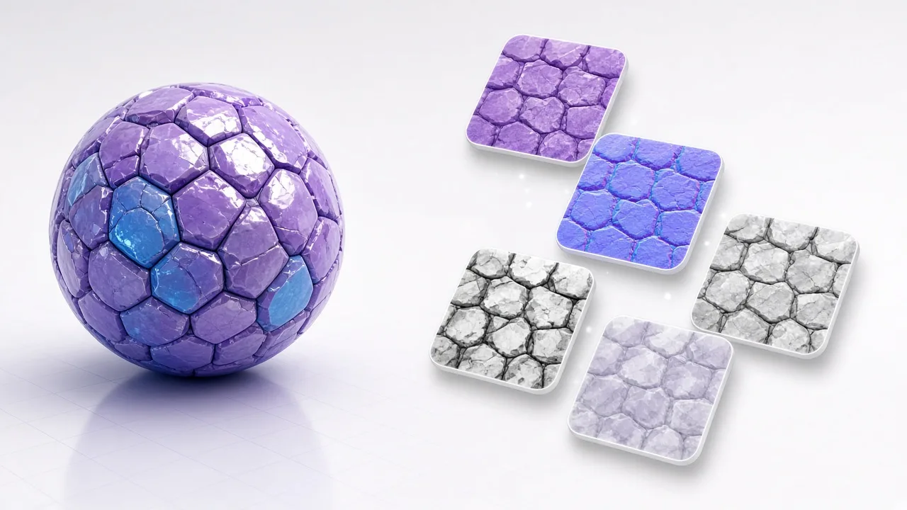 Normal map sphere with PBR map set preview